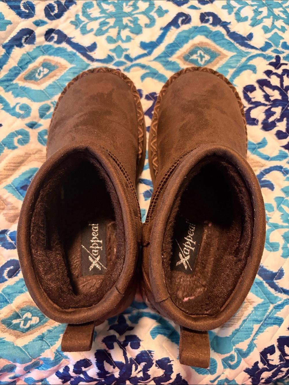 Xappeal Dark Brown Fuzzy Lined Slip-On boots